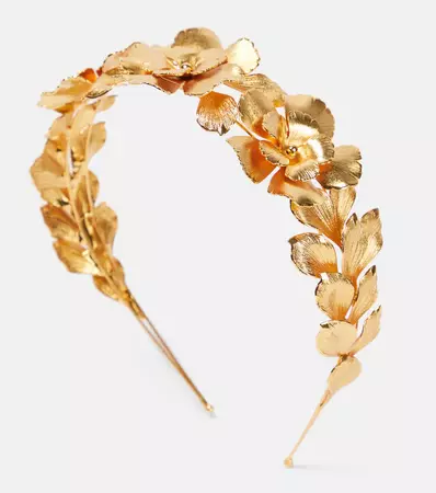 Rowena Floral Headband in Gold - Jennifer Behr | Mytheresa