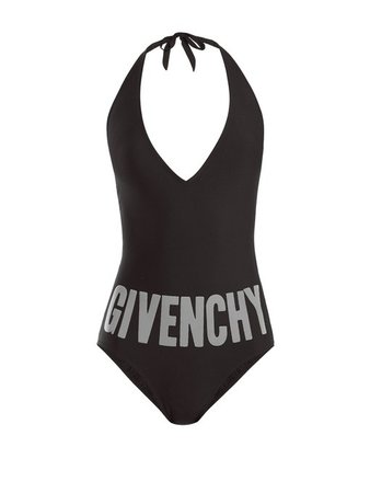 GIVENCHY Deep V-neck Halterneck Swimsuit