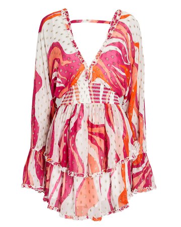 Rococo Sand Emily Ruffle Fil Coupé Mini Dress | INTERMIX®