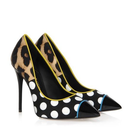 giuseppe zanotti design heels half polka dot and leopard