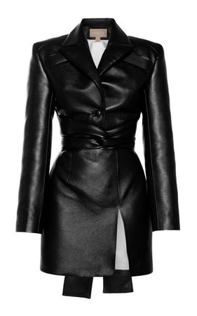 Belted Faux Leather Mini Dress By Matériel | Moda Operandi