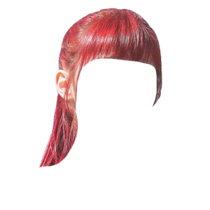 red hair ponytail png bangs