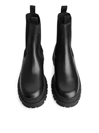 Chunky Leather Boots - Black - Shoes - ARKET GR