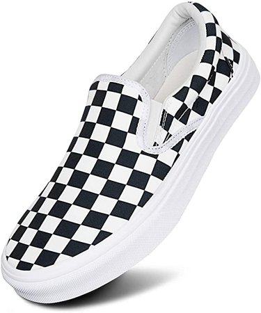 Amazon.com | Heart Wolf Canvas Shoes for Women - Black and White Shoes - Checkered Shoes,Suitable for Travel and Work and Daily | Fashion Sneakers