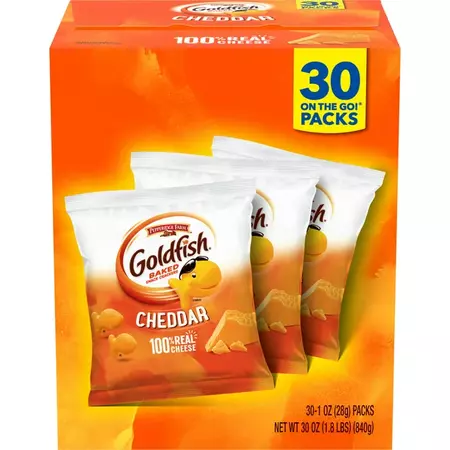 Goldfish Cheddar Crackers, Snack Pack, 1 oz, 30 CT Multi-Pack Box - Walmart.com