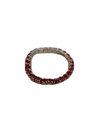 tennis ring in silver and pink diamond