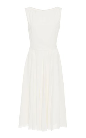 Rhona Pleated Crepe Dress by Ralph Lauren | Moda Operandi