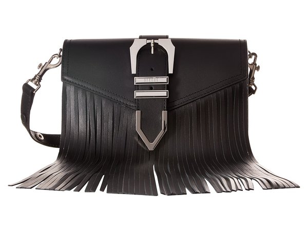 Versus Versace - Clutch+Fringes Vitello Opaco (Black/Nickel) Clutch Handbags