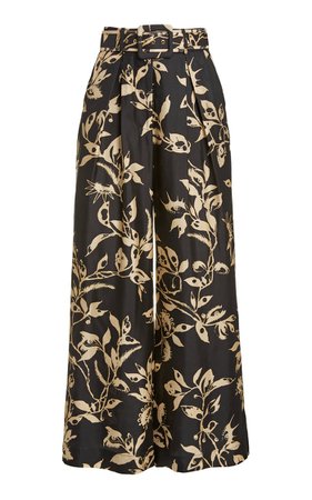 Ladybeetle Belted Printed Silk Wide-Leg Pants By Zimmermann | Moda Operandi
