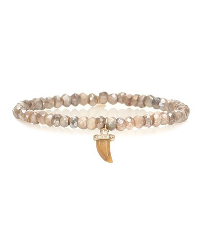 Exclusive To Mytheresa – Beaded Bracelet With 14Kt Yellow Gold And Diamond Carved Horn - Sydney Evan | Mytheresa