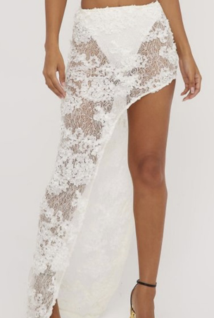 white lace maxi skirt