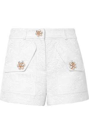 Michael Kors Collection | Crystal-embellished floral-jacquard shorts | NET-A-PORTER.COM
