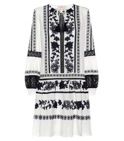 Boho embroidered cotton dress