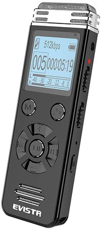 Amazon.com: EVISTR V508 16gb Digital Voice Recorder for Lectures Meetings - Portable Recording Devices with Playback, Line-in, Password, USB Rechargeable: Electronics