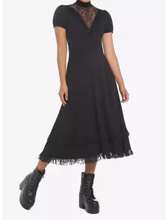 Black Lace Midi Dress | Hot Topic