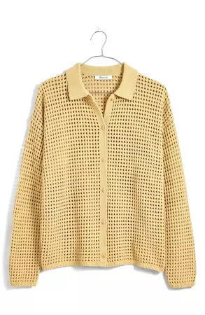 Madewell Open Stitch Polo Cardigan | Nordstrom