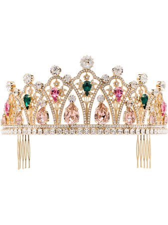 Gold Dolce & Gabbana Crystal Embellished Tiara | Farfetch.com