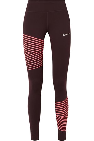 Nike | Power Epic striped Dri-FIT stretch leggings | NET-A-PORTER.COM