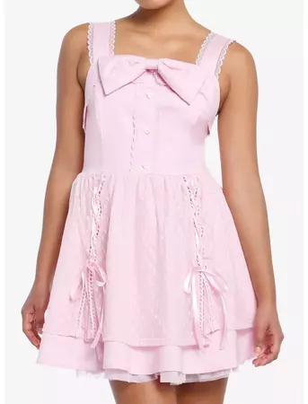 Sweet Society Pink Hearts Lace & Bows Dress | Hot Topic