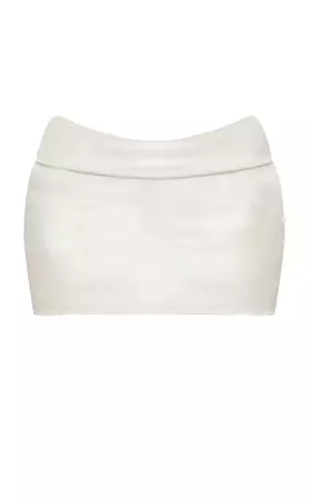 Cream Croc Pu Low Rise Micro Mini Skirt | PrettyLittleThing