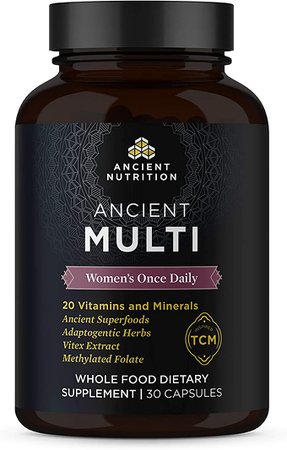 Amazon.com: Multivitamin for Women by Ancient Nutrition, Ancient Multi Women's Once Daily Vitamin Supplement, Vitamin B, Vitamin C and Vitamin K2, Folate and Iron Supplement, Supports Bone and Blood Health, 30ct: Health & Personal Care
