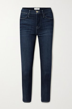 Le High Cropped Skinny Jeans - Blue