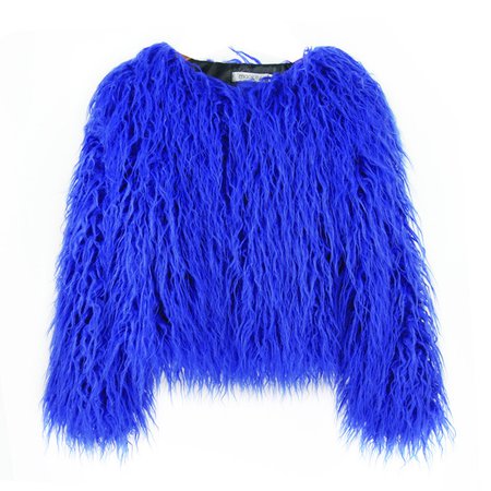 royal blue faux fur coat - Google Search
