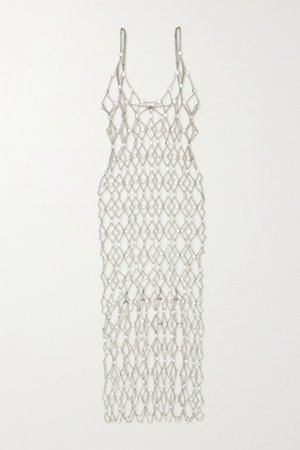 Silver Crystal-embellished chainmail midi dress | Paco Rabanne | NET-A-PORTER