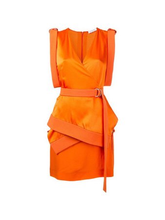 Thierry mugler orange mini dress