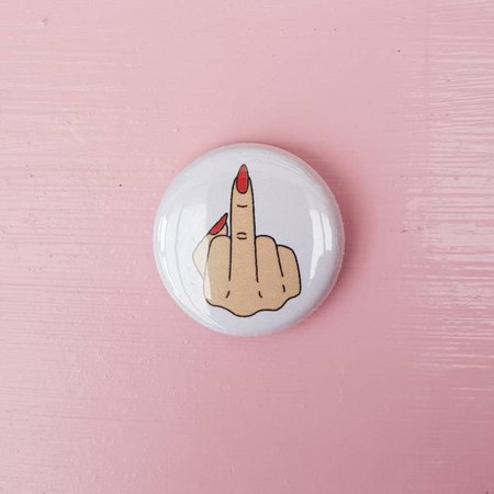 Middle Finger Pin Badge // Button Badge | Etsy