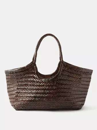 Brown Nantucket large woven-leather basket bag | Dragon Diffusion | MATCHESFASHION US