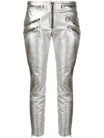 Dsquared2 cropped metallic leather trousers