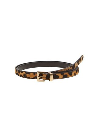 MANGO Leopard-print leather belt
