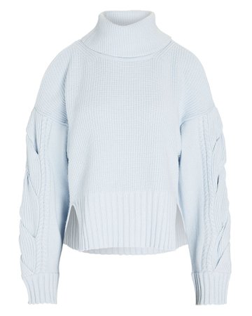 Jonathan Simkhai Chloe Cold Shoulder Turtleneck Sweater | INTERMIX®