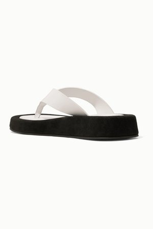 The Row | Ginza two-tone leather and suede platform flip flops | NET-A-PORTER.COM