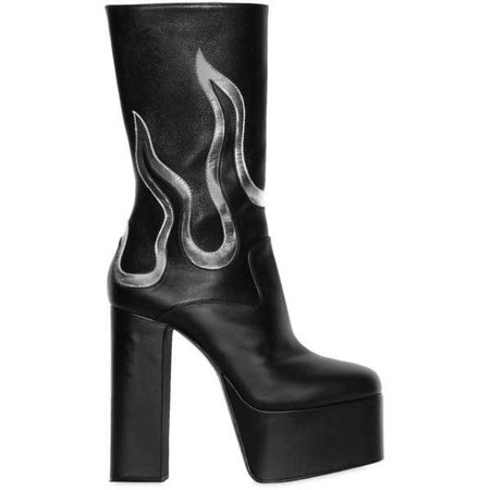 Dsquared2 Men 170mm Flames Leather Ankle Boots