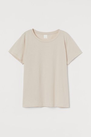 Cotton T-shirt - Beige