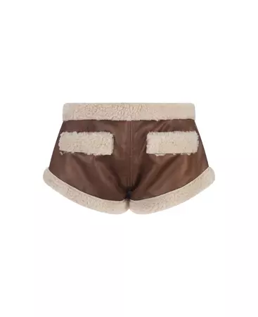 Dsquared2 Brown Faux Shearling Hot Shorts | italist, ALWAYS LIKE A SALE