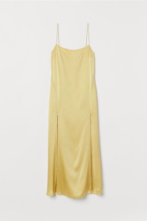 Vestido em seda - Amarelo claro - SENHORA | H&M PT