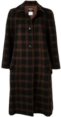 Pre-Owned CC long sleeve tweed coat