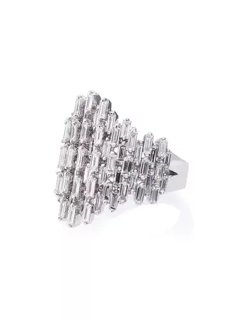 Suzanne Kalan 18K White Gold And Diamond Renaissance Ring - Farfetch