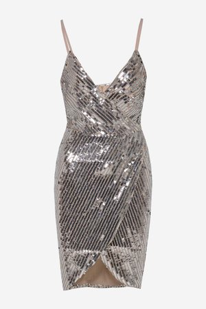 Marc Angelo Grace Bodycon Sequin Dress in Silver | iCLOTHING