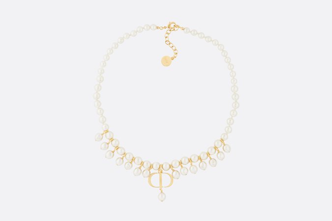 30 Montaigne Necklace Gold-Finish Metal and White Resin Pearls | DIOR