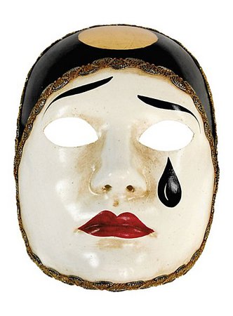 Pierrot normale bianco - Venetian Mask - maskworld.com