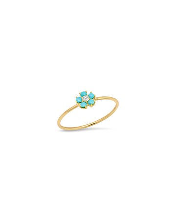 Jennifer Meyer 18k Diamond Flower Ring