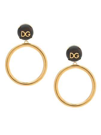 Dolce & Gabbana DG logo plaque hoop earrings