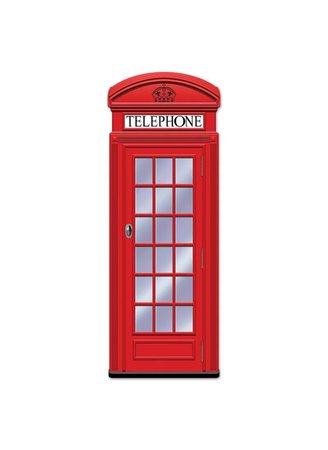 red telephone booth London England filler png