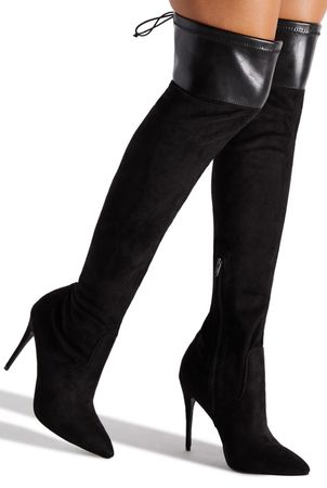 black over the knee heeled boots