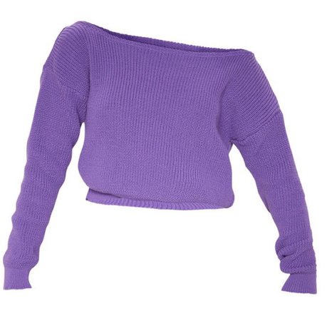 purple sweater off shoulder PLT