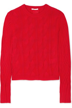 Chloé | Cable-knit wool and silk-blend sweater | NET-A-PORTER.COM